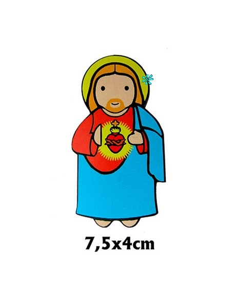 Iman Sagrado Corazon De Jesús 7. 5Cm Madera Mdf Serigrafiada