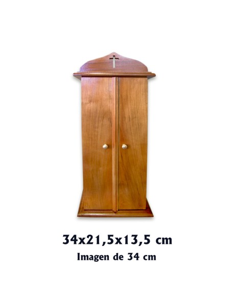 Capilla Madera Con Puertas Y Tiradores Fondo En Tela Imagen Hasta 34 Cm
