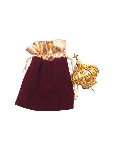Corona Preciosa Virgen de Fatima 7cm en Bolsa Terciopelo