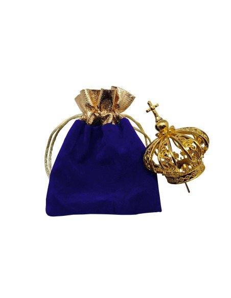 Corona Preciosa Virgen de Fatima 6cm en Bolsa Terciopelo