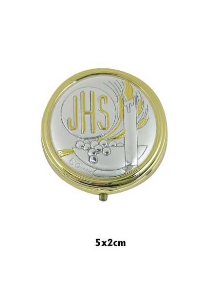 Caja Dorada Con Placa Superior Jhs Con  Vela 5X2 Cm
