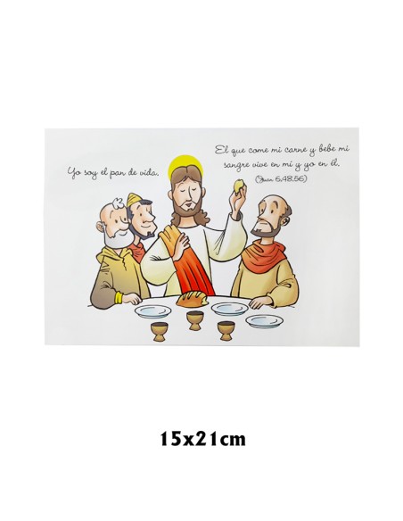 Lamina Doble Recuerdo Primera Comunion Modelo 1 El Que Come MI Carne Y Bebe MI Sangre