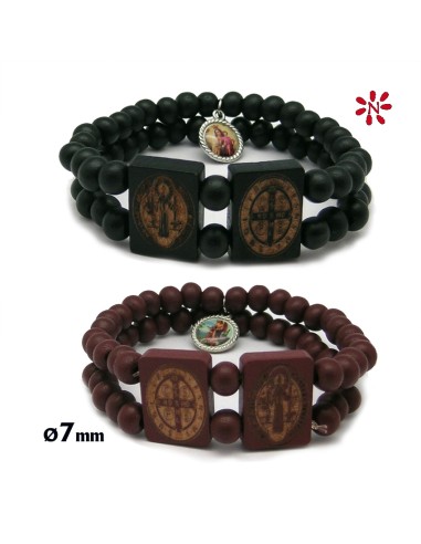 Pulsera San Benito Madera Doble