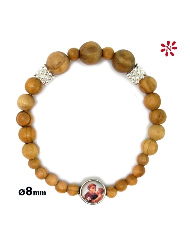 Pulsera Madera Olivo Bola Lisa 8Mm...