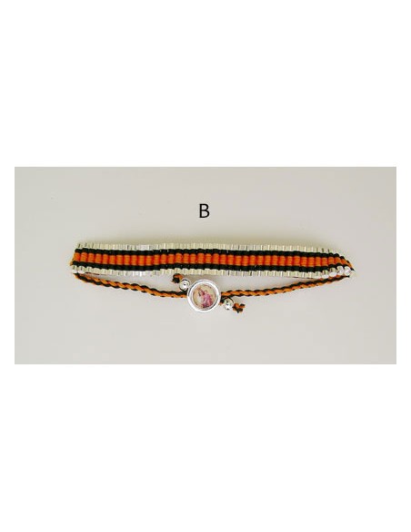 Pulsera De Hilo Y Rollos Redondos Entrelazados En Colores Surtidos