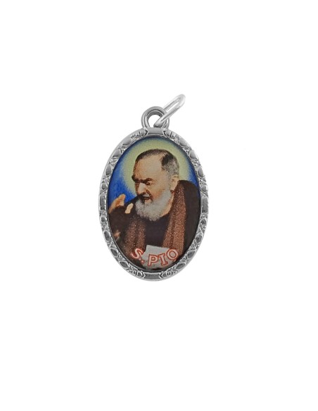 Estuche Bendicion Padre Pio  7X5 Cm Con Medalla Foto
