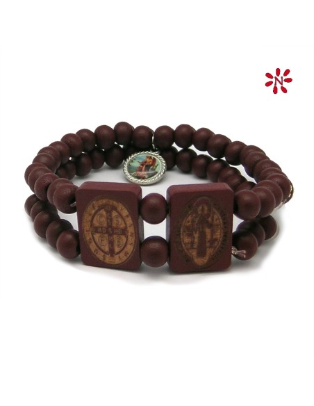 Pulsera San Benito Madera Doble