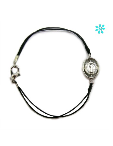 Pulsera San Benito Cordon Fino Negro...