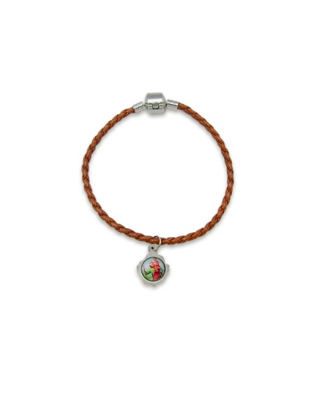 Pulsera Trenzada Marron Personalizable Con Cierre Metal