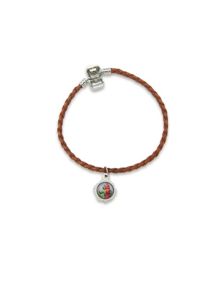 Pulsera Trenzada Marron Personalizable Con Cierre Metal