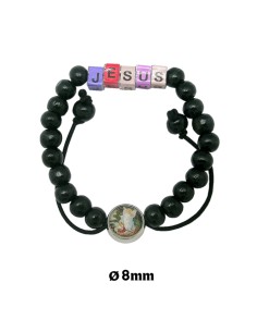 Pulsera Rosario Madera Azul...