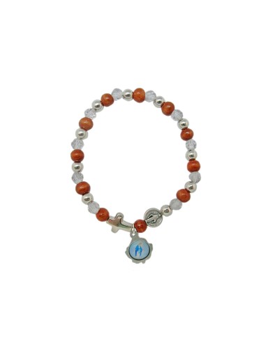 Pulsera Elastica Madera 6Mm Marron...