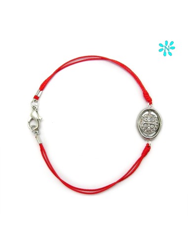 Pulsera San Benito Cordon Fino Rojo...