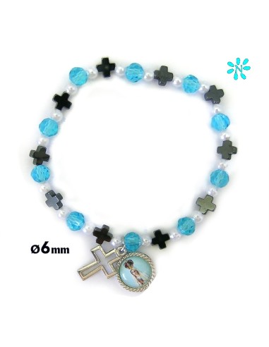 Pulsera Elastica Bola Cristal Azul...