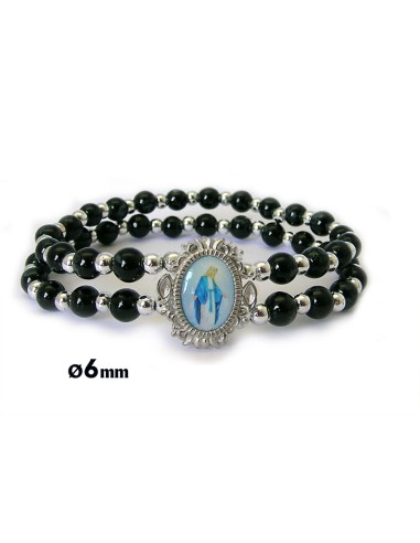 Pulsera Cristal Elastica Doble Negro...