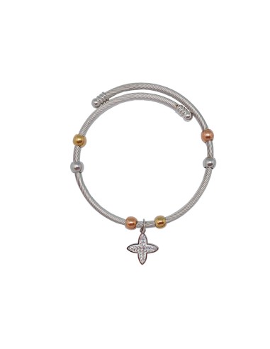 Pulsera Acero Blanco Rayado Con...