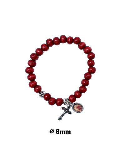 Brazalete Madera Rojo Intenso 8X7mm...