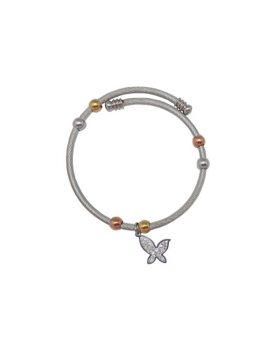 Pulsera Acero Blanco Rayado Con...