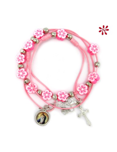 Pulsera Flores Fimo Varios Colores...