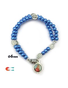 Pulsera Rosario Madera Roja...