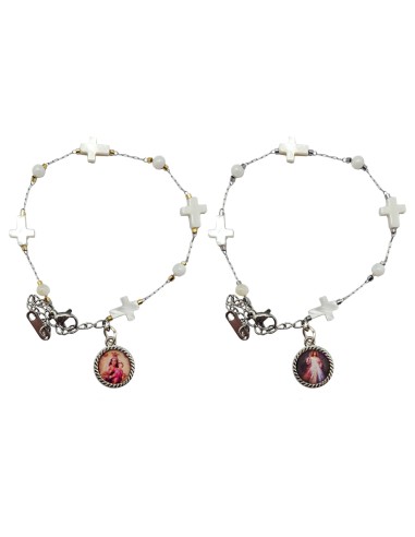 Pulsera Acero Blanco Eslabones Con...