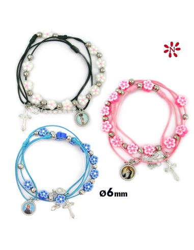 Pulsera Flores Fimo Varios Colores...