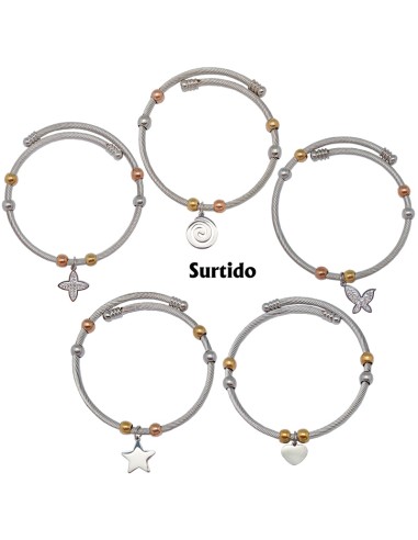 Pulsera Acero Blanco Rayado Con...
