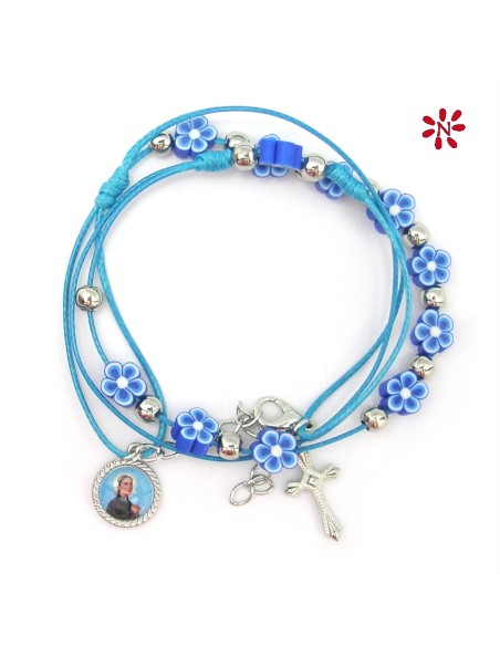Pulsera Flores Fimo Varios Colores Doble Vuelta