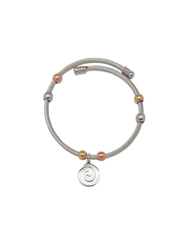 Pulsera Acero Blanco Rayado Con...