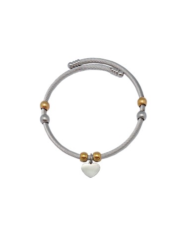Pulsera Acero Blanco Rayado Con...