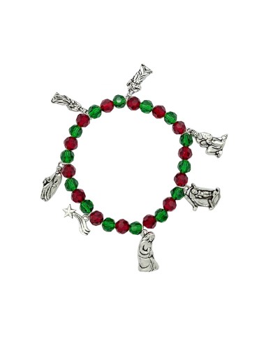 Pulsera Navidad Roja Y Verde Con 7...