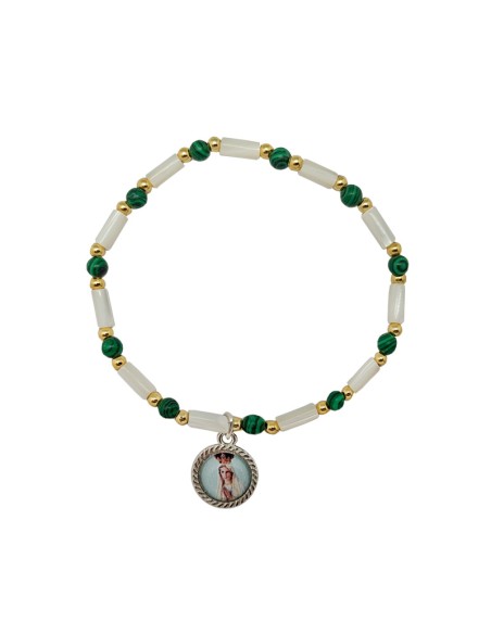 Pulsera Elastica Tubos Nacar Con Piedras 5Mm 3 Colores Surtidos