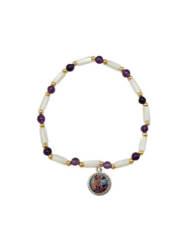 Pulsera Elastica Tubos Nacar Con...