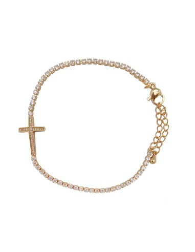 Pulsera Acero Cadena Dorada Con...