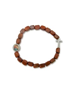Pulsera Madera Marron Bola...