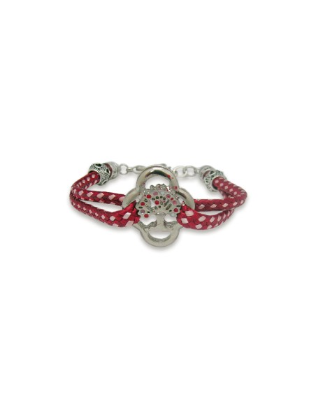 Pulsera Trenzada Roja Personalizable Con Cierre Metal