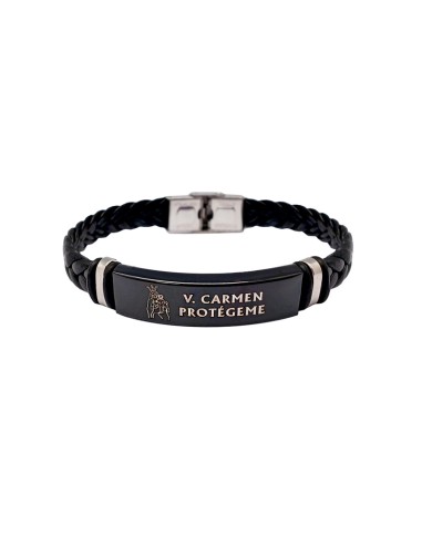 Pulsera Trenzada Negra Acero Virgen...