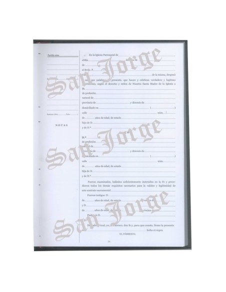 Libro Registro Matrimonios