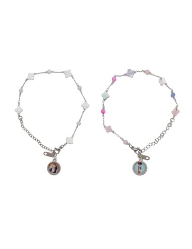 Pulsera Acero Blanco Eslabones Con...