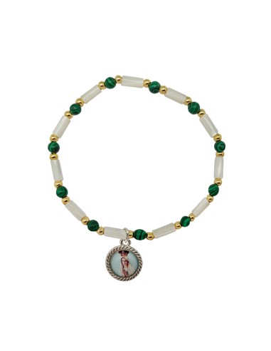 Pulsera Elastica Tubos Nacar Con...