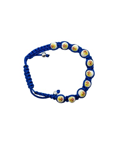 Pulsera Cuerda Santiago Azul 6X7mm...