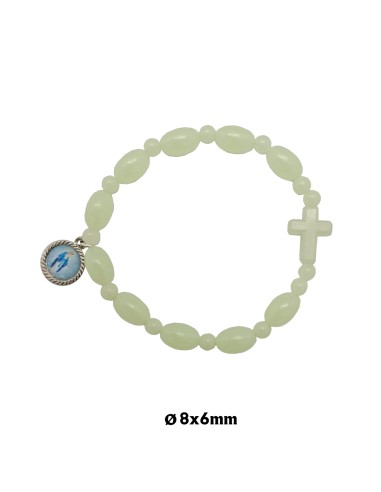 Pulsera elastica oval 11mm fosforo