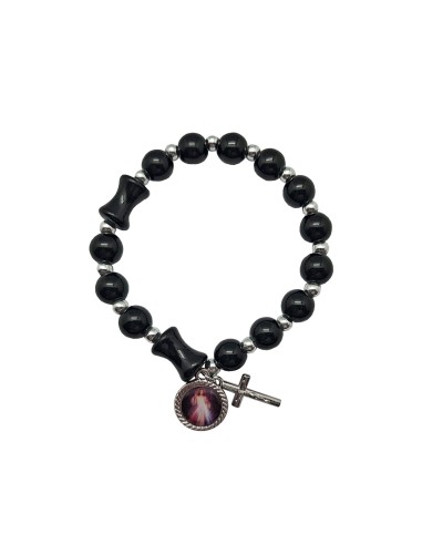 Pulsera Elastica cristal negro 8mm...