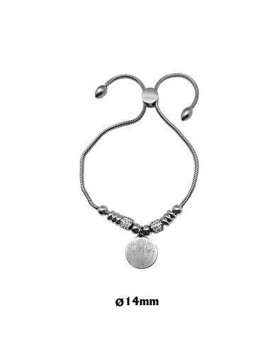 Pulsera acero San Benito con cadena...