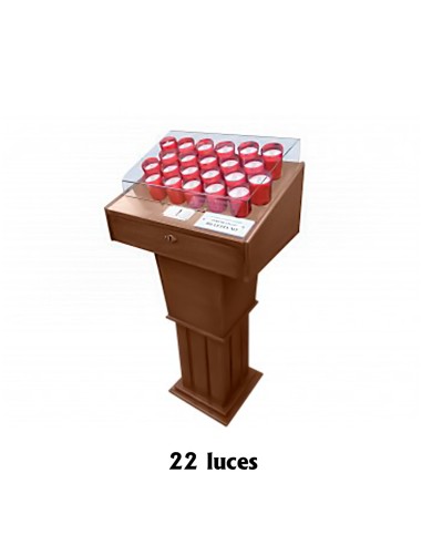 Lampadario Madera 22 Velones Led