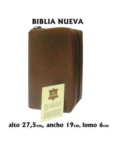 Funda Biblia Piel Con Cremallera...