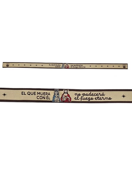 Pulsera Tela Bordada Escapulario 1.4 x 32 cm