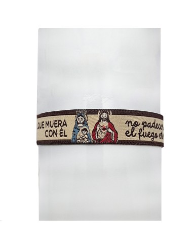 Pulsera Tela Bordada Escapulario 1.4...