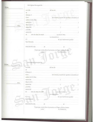 Libro Registro Defunciones