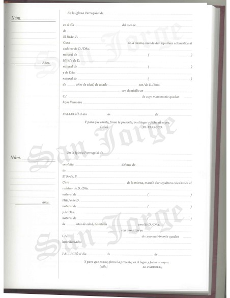 Libro Registro Defunciones